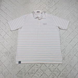 Turtleson Polo Shirt Men's XL White Dylan Stripe Multi Performance Golf Logo